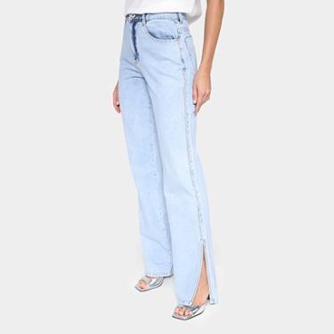 Imagem de Calça Jeans Biotipo Wide Leg Fenda Feminina-Feminino
