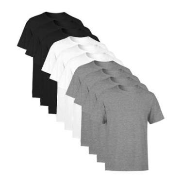 Imagem de Kit 10 Camisetas SSB Brand Masculina Lisa Premium 100% Algodão-Masculino