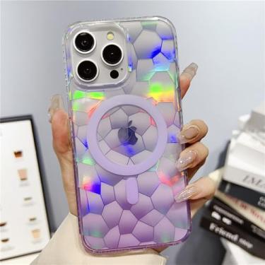 Imagem de Para 15pro max caso cubo gradiente para iphone 14 13 pro max magnético à prova de choque para iphone 15 12 pro max 14 plus 11 capa, branco, para iphone 12