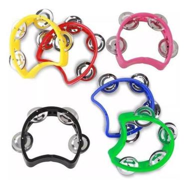 Imagem de Pandeiro meia lua infantil kidzzo pandeirola cores