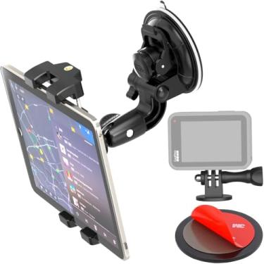 Imagem de Cuxwill Suporte para tablet de carro para iPad de 4 a 13 polegadas GoPro, suporte de ventosa resistente para painel de para-brisa de caminhão com parafuso de 1/10.2 cm para iPad Pro 12.9 9.7, Galaxy