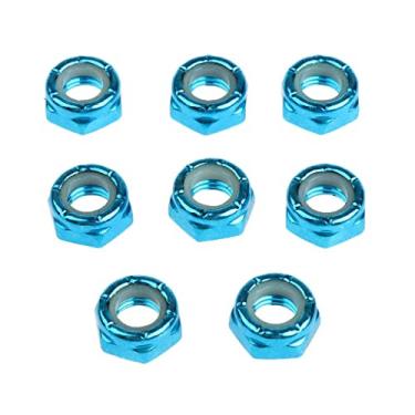 Imagem de Segolike Conjunto de parafusos de montagem de porcas de eixo de caminhão skate 8 peças, azul