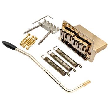 Imagem de Musiclily Pro 10,5mm Moderna Ponte Tremolo 6 Parafusos Bloco Latão Sólido 40mm para Guitarra Squier ST, Dourada