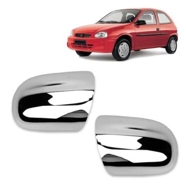 Imagem de Par Aplique Cromado para Capa Retrovisor Chevrolet Corsa G1 Sedan Hatch 1994 1995 1996 1997 1998 1999 2000 2001