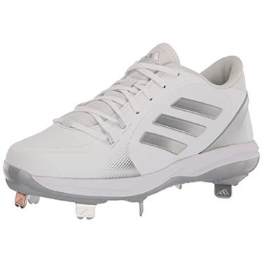Imagem de Adidas Tênis de beisebol feminino EG5634, preto/prata/branco, Branco/Prata Metálico/Prata Metálico, 34