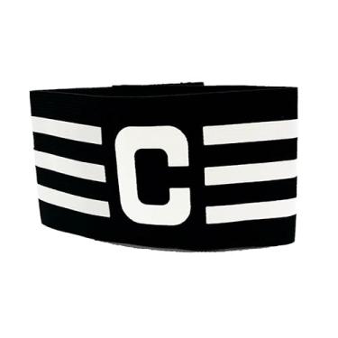 Imagem de Faixa de Capitão Braçadeira de Futebol Preta e Branca Estilo Boleiro