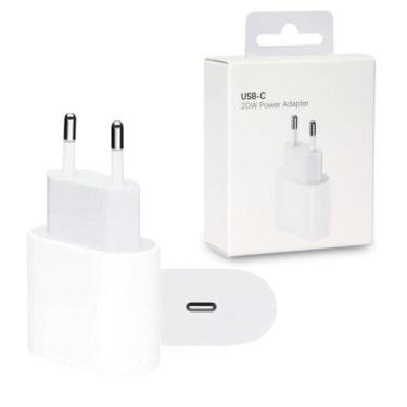 Imagem de Fonte Turbo 20w Carregador Compatível com iPhone XR 11 12 13 14 15 USB