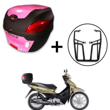Imagem de Baú 41 litros Awa Proos com Bagageiro para Biz 125 2006 - 2010, Rosa