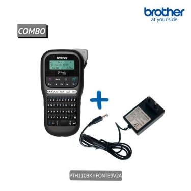 Imagem de Combo Rotulador Eletronico Portatil Brother Pth110bk Preto, BROTHER