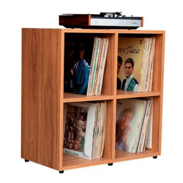 Imagem de Estante Modular 4 Nichos Para Discos LPs de Vinil Square 4 (Cumaru)