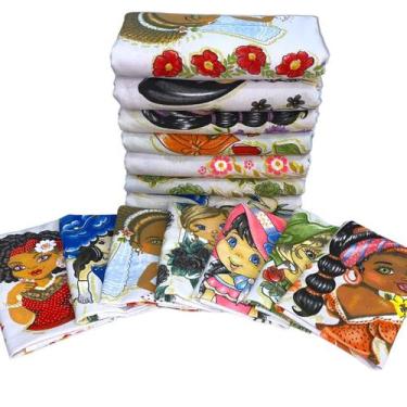 Imagem de Kit 21 Panos De Prato Bonecas Saia Croche C/Glítter Sortidos - DRK