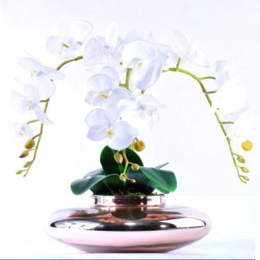 Imagem de Arranjo 3 Orquídeas Artificiais em Terrário Rose Gold - Vila das Flore