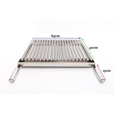 Imagem de Grelha Argentina (Parrilha) 65x40 cm de Inox para Churrascos - Soberan