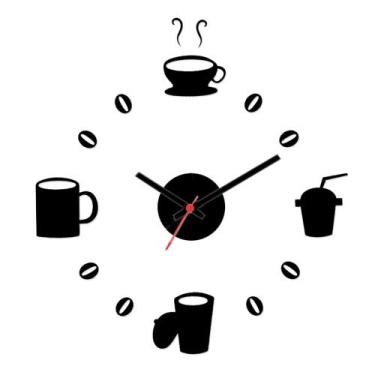 Imagem de Relógio Vinil Parede Café Cozinha - Intempo Design