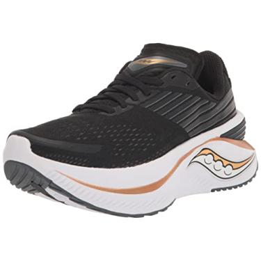 Imagem de Saucony Tênis de corrida feminino Endorphin Shift 3, Preto/dourado, 8.5