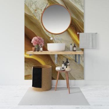 Imagem de Papel de Parede Painel 3D Mármore White Ouro 1,5M Revestimento Auto Co
