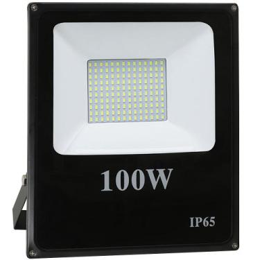 Imagem de Refletor de LED 100W SMD Preto - Luz Branca Fria 6000K - OEM