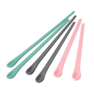 Imagem de Mexedor Drink Suco Bebida Misturador Rosa Verde Cinza 6 Peças - OU