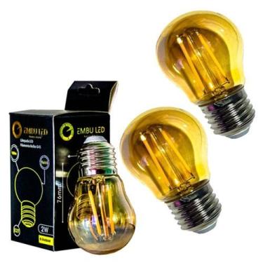 Imagem de Kit 3  Lâmpadas Filamento Led G45 Vintage Retro Carbono Ambar Cor Da L
