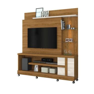 Imagem de Estante Home Theater Savage Painel para TV 55" c/ Rodízios Naturale/ O