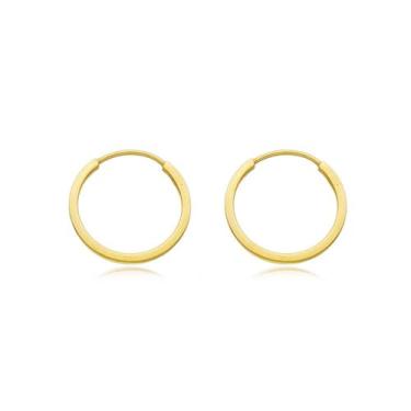 Imagem de Par De Brincos Mini Argola Segundo Furo 10mm Ouro 18k 750 - Thile Jóia