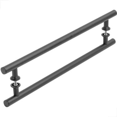 Imagem de Puxador H Aluminio 600x400 Portas Vidro Madeira Preto - Fast Vidros