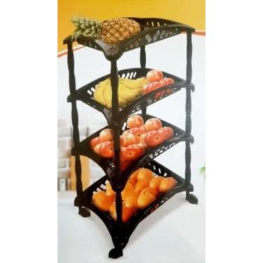 Imagem de Fruteira Prática Organizadora Vertical 4 divisórias Rodinha - Arqplast