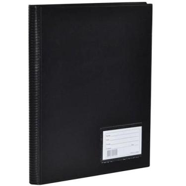 Imagem de Pasta Catálogo com Visor 50 envelopes Polibras Preta