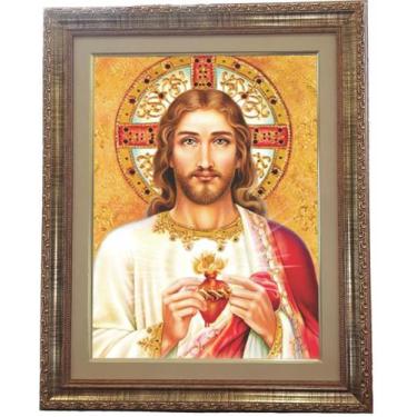 Imagem de Quadro do Sagrado Coração de Jesus, Mod.02, 53x43cm. Angelus