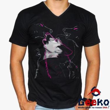 Imagem de Camiseta Stray Kids 100% Algodão SKZ K-pop Geeko, Preto gola v, G1