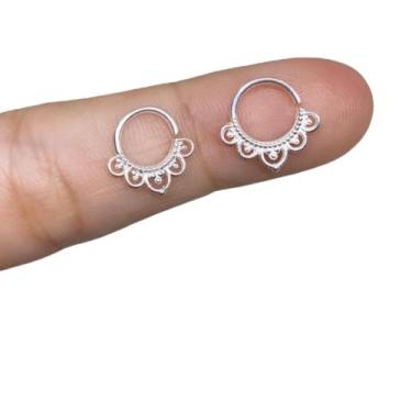 Imagem de Piercing Argola Septo Daith Cartilagem Indiano Prata 925 - RaraSteel P