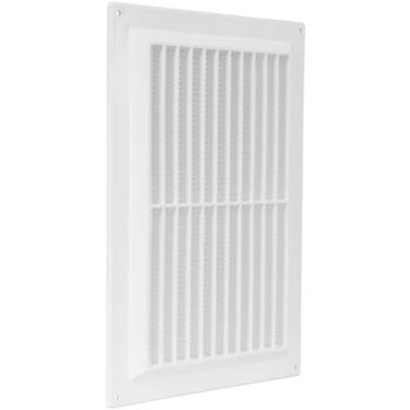 Imagem de Repa Market Tampa de ventilação de retorno de plástico branco de 25 x 17 cm (tamanho externo) para parede, teto ou porta/grade de ar de retorno retangular/tampa de ventilação HVAC/registro de teto de