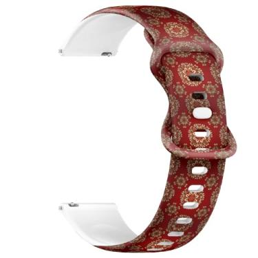 Imagem de Pulseira de silicone macia compatível com Garmin Forerunner 165/165 Music, Forerunner 35/45/45S, 20 mm, pulseira esportiva de substituição (em vermelho amarelo)