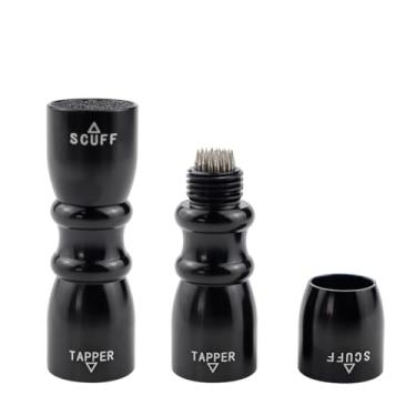 Imagem de UPIQNG 2 ferramentas modeladoras de ponta de taco de bilhar, ferramenta de reparo de bastão de tacos de sinuca de alumínio 3 em 1, mini aparador de taco de sinuca, preto