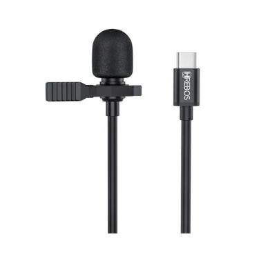 Imagem de Microfone De Lapela Hrebos Hd Type-c - If 031 Preto