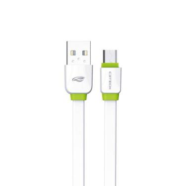 Imagem de Cabo USB Para Micro USB 2,0A 1 m CB-100WH Branco C3Tech