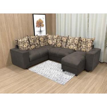 Imagem de Sofá Canto Marrom com Floral 603/425 Áustria - Alpoim