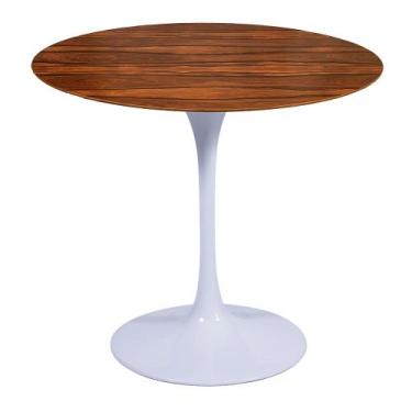 Imagem de Mesa Saarinen Redonda Pau Ferro 90cm - Base Branca - mgsaarinen