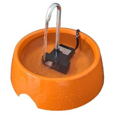 Imagem de Bebedouro Fonte Cachorro e Gato Com Filtragem Mec Pet 1,0L Laranja