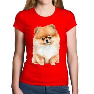 Imagem de Baby Look Algodão Cachorro Spitz Alemão Lulu da pomerânia - Foca na Mo