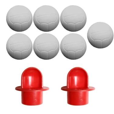 Imagem de Kit 10 Bolinhas pebolim + Suporte + 2 Cachimbos - Totó