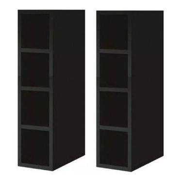 Imagem de Kit 2 un Nicho Garrafeiro Adega Porta Garrafas 15x60x30 cm Preto Fosco