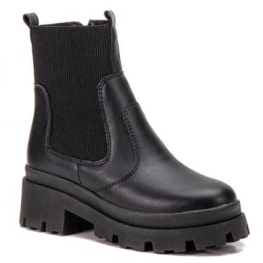 Imagem de Bota Feminina Tratorada Chelsea Elástico Confortável Moderna - Mila Ma