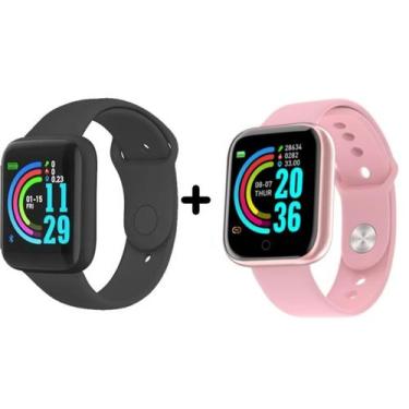 Imagem de Relógio Smartwatch Kit Casal D20 Foto Na Tela Envio Já - SVD Store