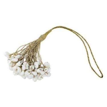 Imagem de Colar de Mesa Decorativo Mini Conchas Fibra Natural Luxo - LUXdécor