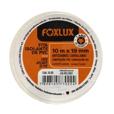 Imagem de Fita Isolante Colorida Foxlux Pvc Antichama 19mm X 10 Metros, Branco