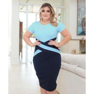 Imagem de Vestido Plus Size Detalhe em X Moda Feminina Evangélica - MISS FLOWER,