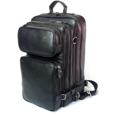 Imagem de Mochila Grande em Couro Modelo TOP PLATINUM Preta - LARGADÃO - BEDS