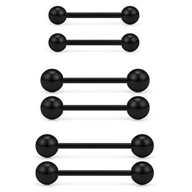 Imagem de Yaalozei 6 peças - 10 peças, aço inoxidável, tamanhos mistos, 16G, anéis de língua, protetor de mamilo, retentor de joias, para homens e mulheres, 12 a 16 mm, Metal,