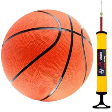 Imagem de Kit Bomba + Bola de Basquete Indoor e Outdoor Laranja Tamanho Padrão Oficial N7 Basketball Sports
